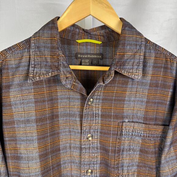 Royal Robbins Long Sleeve Button Up 100% Cotton Dress Shirt Men's Size L… - Picture 3 of 7